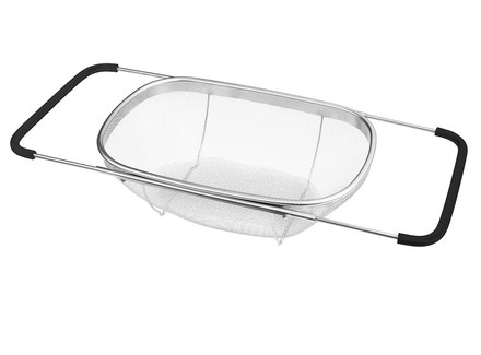 Cedník Berlingerhaus BH-7204 s výsuvnými rukojeťmi na dřez nerez Black (1)