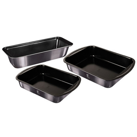 Plechy a forma na pečení s titanovým povrchem Berlingerhaus BH-7631 sada 3 ks Carbon PRO Line