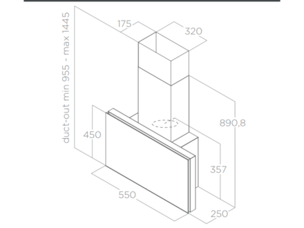 Komínový odsavač par Elica PLAT BL/F/55 (1)