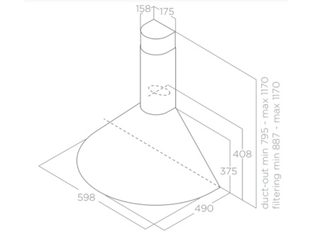Komínový odsavač par Elica TONDA IX/F/60 (2)