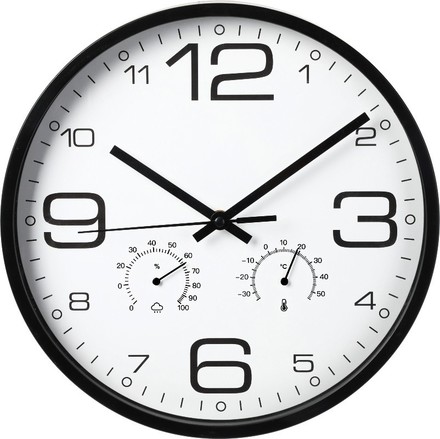 Nástěnné hodiny Segnale KO-837362200 s teploměrem a vlhkoměrem 30 cm
