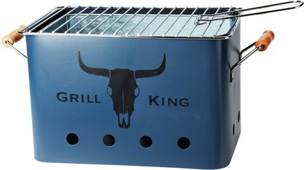 Přenosný gril Progarden KO-C83000120 na dřevěné uhlí GRILL KING 43 x 20 cm modrá