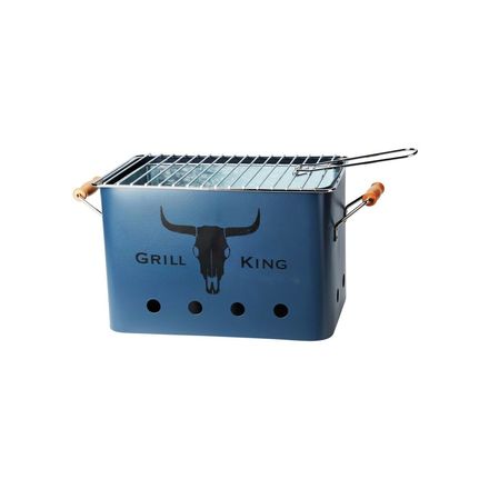 Přenosný gril Progarden KO-C83000120 na dřevěné uhlí GRILL KING 43 x 20 cm modrá