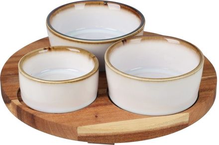 Servírovací misky Excellent KO-278000750 s kulatým podnosem sada 4 ks (1)