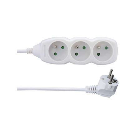 Prodlužovací kabel Emos P0311 1,5 m / 3 zásuvky / bílý / PVC / 1 mm2