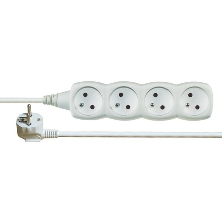 Prodlužovací kabel Emos P0415 5m / 4 zásuvky / bílý / PVC / 1 mm2