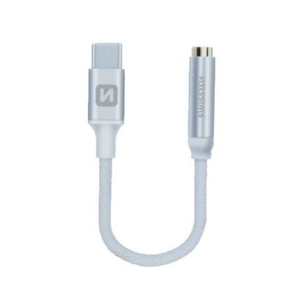 Redukce Swissten USB-C JACK 3,5mm 0,15m stříbrná
