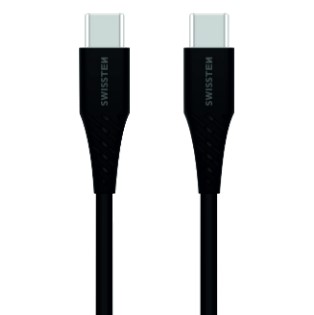 USB kabel Swissten USB-C/ USB-C, 0, 4m - černý