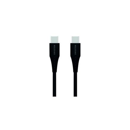 USB kabel Swissten USB-C/ USB-C, 0, 4m - černý