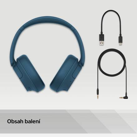 Polootevřená sluchátka Sony WH-CH720 - modrá (6)
