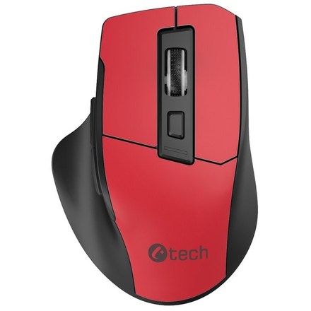 Počítačová myš C-Tech Ergo WLM-05 optická/ 6 tlačítek/ 1600DPI - černá/ červená