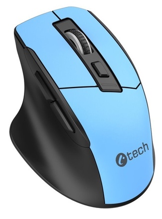 Počítačová myš C-Tech Ergo WM-05 optická/ 6 tlačítek/ 1600DPI - černá/ modrá