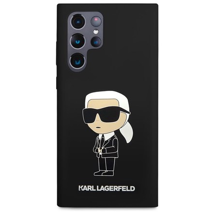 Kryt na mobil Karl Lagerfeld Liquid Silicone Ikonik NFT na Samsung Galaxy S23 Ultra - černý