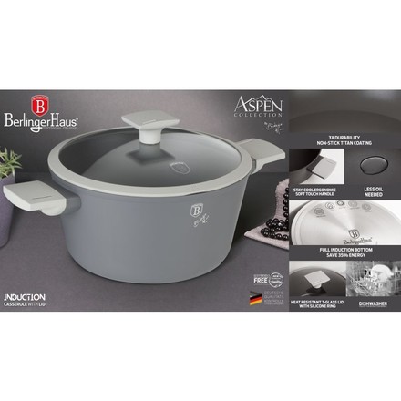 Kastrol s titanovým nepřilnavým povrchem Berlingerhaus BH-7068 28 cm Aspen Collection (8)