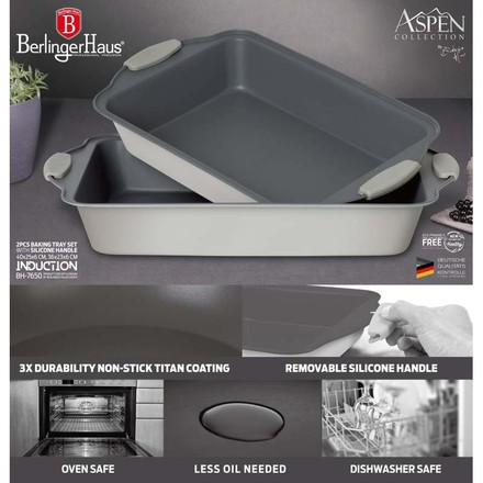 Pečící plech s titanovým nepřilnavým povrchem Berlingerhaus BH-7650 sada 2 ks Aspen Collection (3)