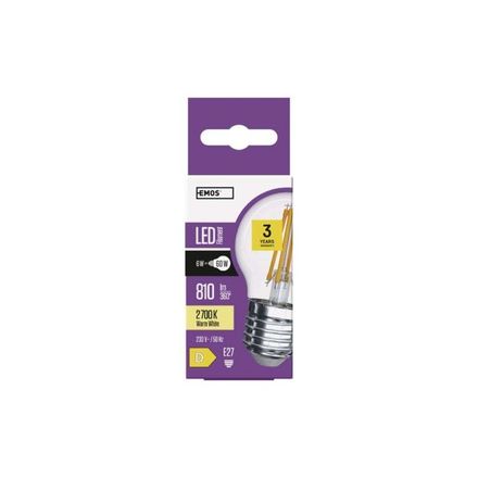 LED žárovka Emos ZF1140 Filament Mini Globe 6W E27 teplá bílá