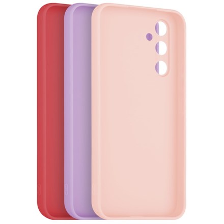 Set krytů na mobil Fixed Story na Samsung Galaxy A54 5G - červený/ růžový/ fialový