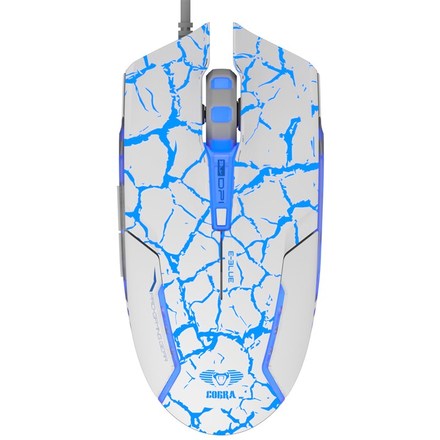 Počítačová myš E-Blue Cobra + e-box - bílá/ modrá