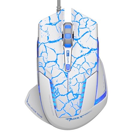 Počítačová myš E-Blue Mazer Pro + e-box - bílá/ modrá