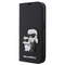 Pouzdro na mobil flipové Karl Lagerfeld PU Saffiano Karl and Choupette NFT Book na iPhone 13 Pro - černé (1)