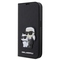 Pouzdro na mobil flipové Karl Lagerfeld PU Saffiano Karl and Choupette NFT Book na iPhone 14 Pro - černé (1)