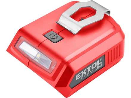 Nabíječka Extol Premium 8891896 pro USB zařízení, se světlem, SHARE20V, bez baterie, 5V/2A