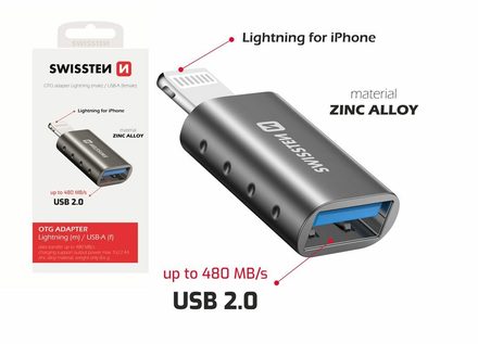 Redukce Swissten OTG adaptér - redukce Lightning USB