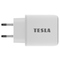 Nabíječka do sítě Tesla Power Charger T220, 1×USB, 1× USB-C 25 W PD 3.0 - bílá (1)