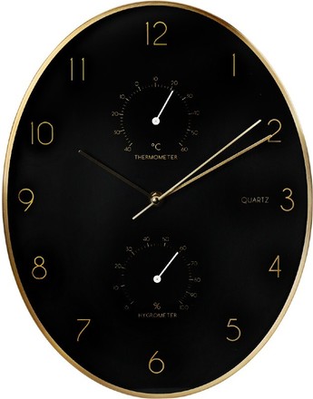 Nástěnné hodiny Segnale KO-837362260 se zlatým rámem 35 x 27 cm