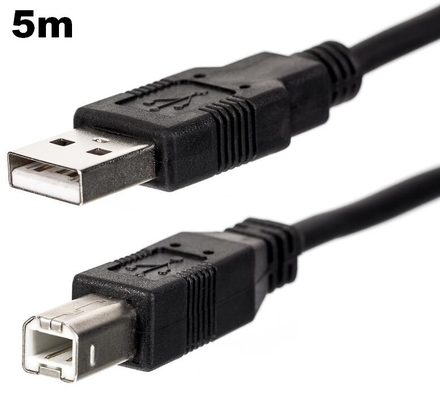 USB kabel Omega OUAB5 USB 2.0 kabel pro tiskárny AM-BM 5m