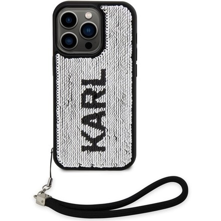 Kryt na mobil Karl Lagerfeld Sequins Reversible na Apple iPhone 13 Pro - černý/ stříbrný