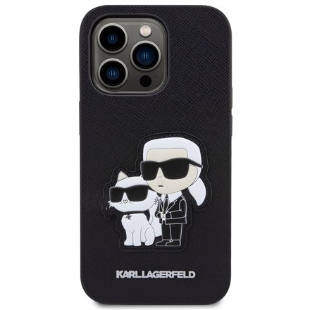 Kryt na mobil Karl Lagerfeld PU Saffiano Karl and Choupette NFT na Apple iPhone 14 Pro - černý