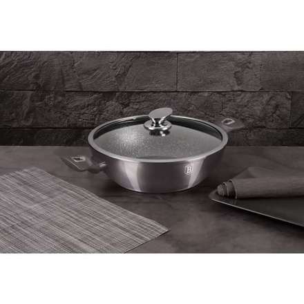 Pánev s mramorovým povrchem Berlingerhaus BH-7111 hluboká s poklicí 30 cm Carbon PRO Line (3)