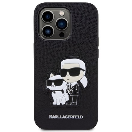 Kryt na mobil Karl Lagerfeld PU Saffiano Karl and Choupette NFT na Apple iPhone 13 Pro - černý