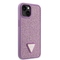 Kryt na mobil Guess Rhinestones Triangle Metal Logo na Apple iPhone 14 - fialový (2)
