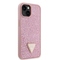 Kryt na mobil Guess Rhinestones Triangle Metal Logo na Apple iPhone 14 - růžový (2)
