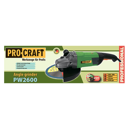 Úhlová bruska Procraft PW2600, 230mm (10)