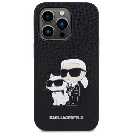 Kryt na mobil Karl Lagerfeld PU Saffiano Karl and Choupette NFT na Apple iPhone 14 Pro Max - černý