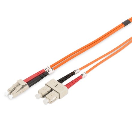 Optický kabel Digitus Optic Patch, LC / SC, Multimode, OM2, 50/ 125 µ, 1m - oranžový