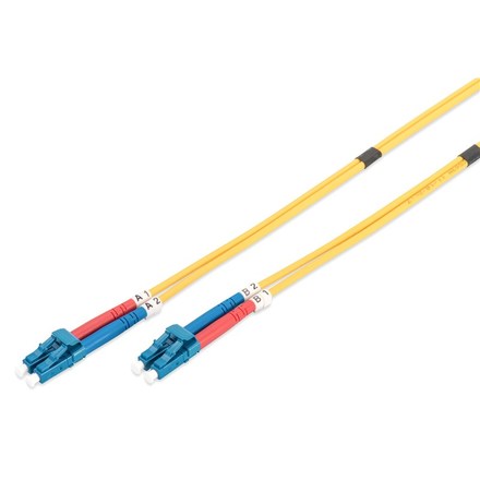 Optický kabel Digitus Optic Patch, LC / LC, Singlemode, OS1, 09/ 125 µ, 2m - žlutý