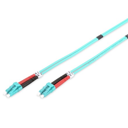 Optický kabel Digitus Optic Patch, LC / LC, Multimode, OM3, 50/ 125 µ, 1m - modrý