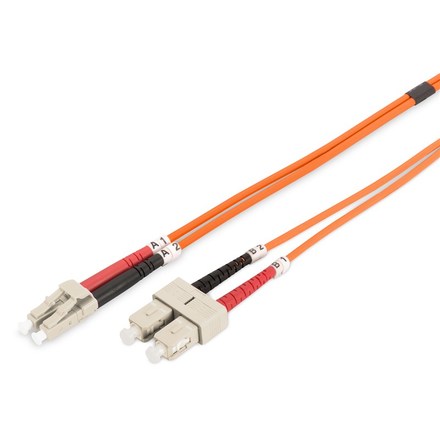 Optický kabel Digitus Optic Patch, LC / SC, Multimode, OM2, 50/ 125 µ, 2m - oranžový