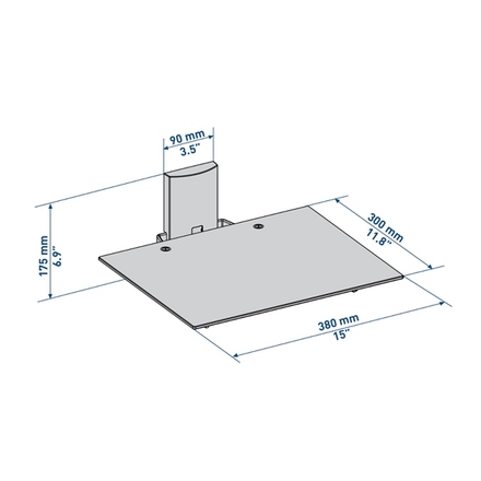 Police pro TV komponenty Meliconi 480517 BK, šířka 38 cm, nosnost 12 kg, barva lesklá černá (3)