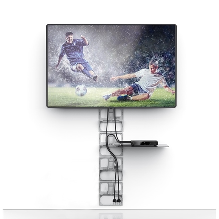 Kryt kabelů Meliconi 480521 BK, organizér na kabely Meliconi GHOST CUBE Shelf, 1x police, 2x kostka (2)