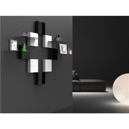 Kryt kabelů Meliconi 480521 BK, organizér na kabely Meliconi GHOST CUBE Shelf, 1x police, 2x kostka (6)