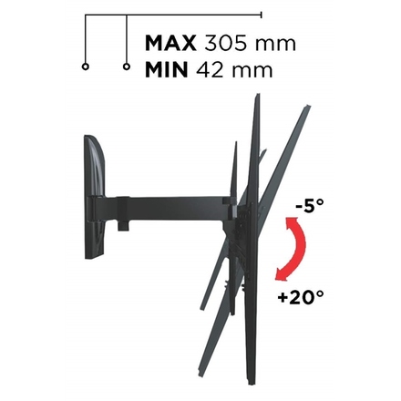 Polohovatelný držák na TV 40-82 Meliconi 480972 SlimStyle Plus 400 SR, na stěnu, nosnost 37 kg (4)