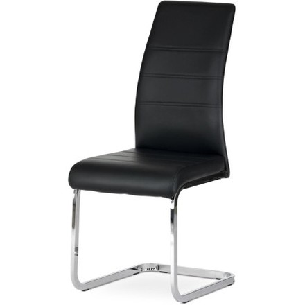 Moderní jídelní židle Autronic Jídelní židle, potah smaragdově zelená sametová látka, kovové nohy, černý matný lak (DCH-425 GRN4)