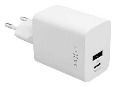 Nabíječka do sítě Fixed Mini, USB-C PD/ USB, 45W - bílá