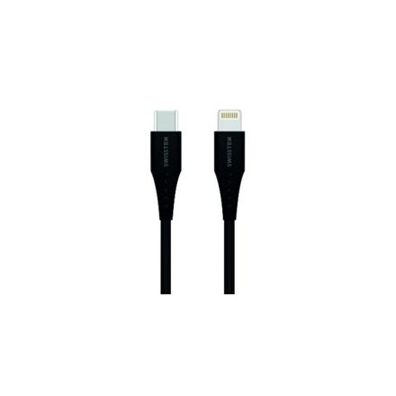 USB kabel Swissten USB-C/ Lightning, 0, 4m - černý