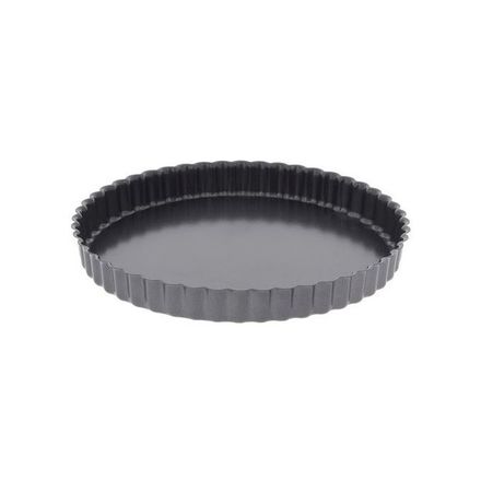 Forma na koláč de Buyer 4705.24, kulatá, žlábkovaná, pevné dno, železný materiál, nepřilnavá, průměr 24 cm